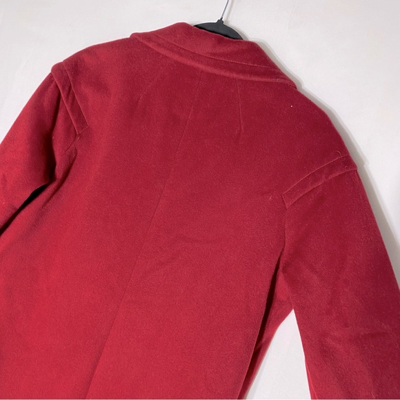 Anne Klein Red Wool Cashmere Blend 3 Button Overcoat S - Picture 13 of 16